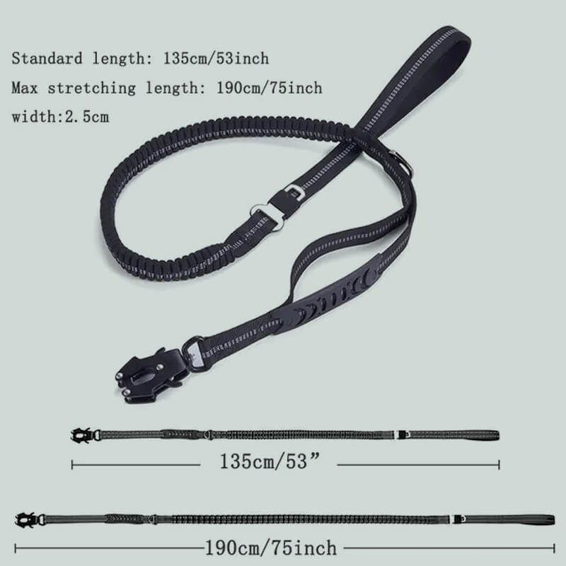 Tactical Bungee Dog Leash – Heavy Duty, Shock Absorbing